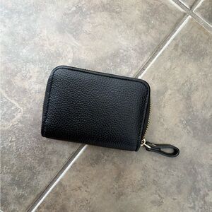 Black Leather Zip Wallet